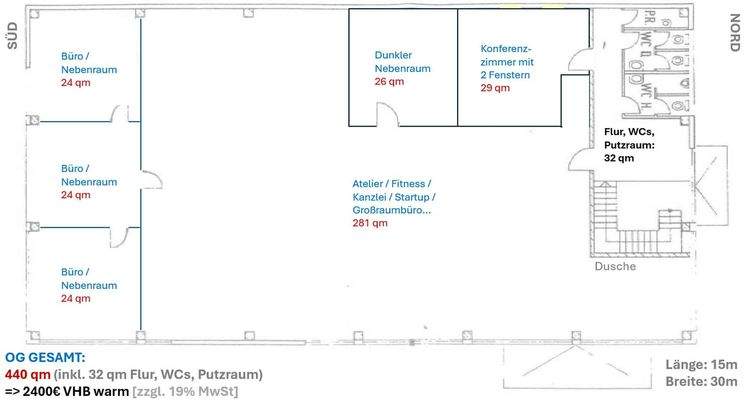 Hier inseriert: OG mit 440qm