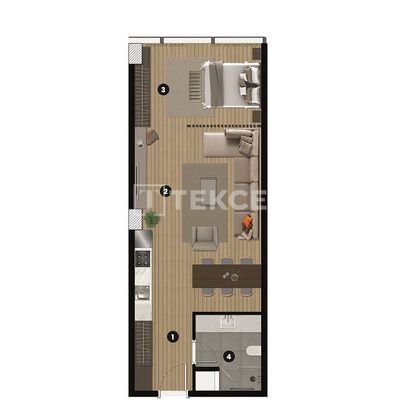 Apartments in a Compound with Pool and Security in İzmir Bornova