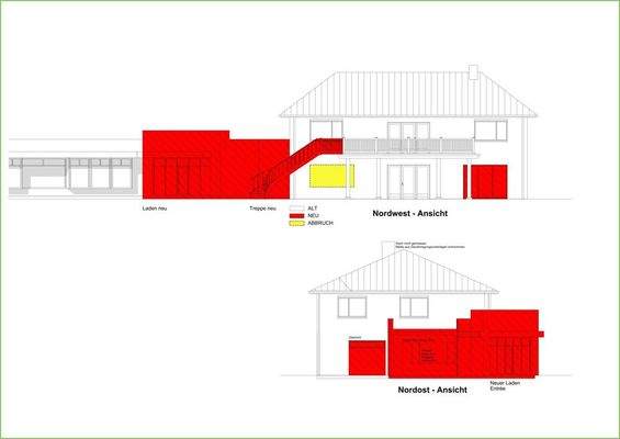 Nordwest-/ Nordost-Ansicht