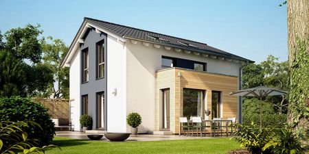 Hausidee_Living_Fertighaus_SUNSHINE_113_V5_Gartenansicht