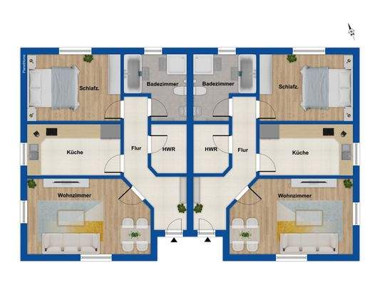 Grundriss Wohnungen - EG