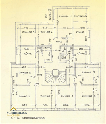 Grundriss 1. - 3. Obergeschoss