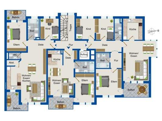 2. Obergeschoss Haus B