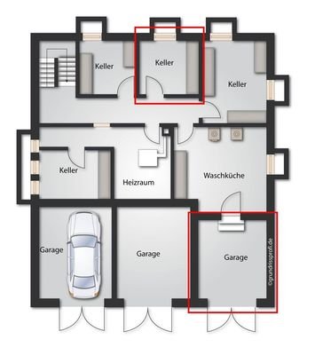 Grundriss UG möbliert