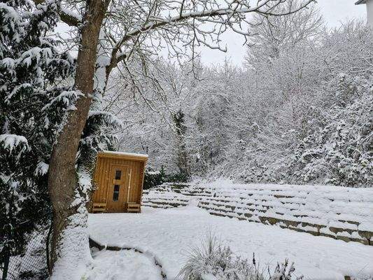 Gartensauna im Winter