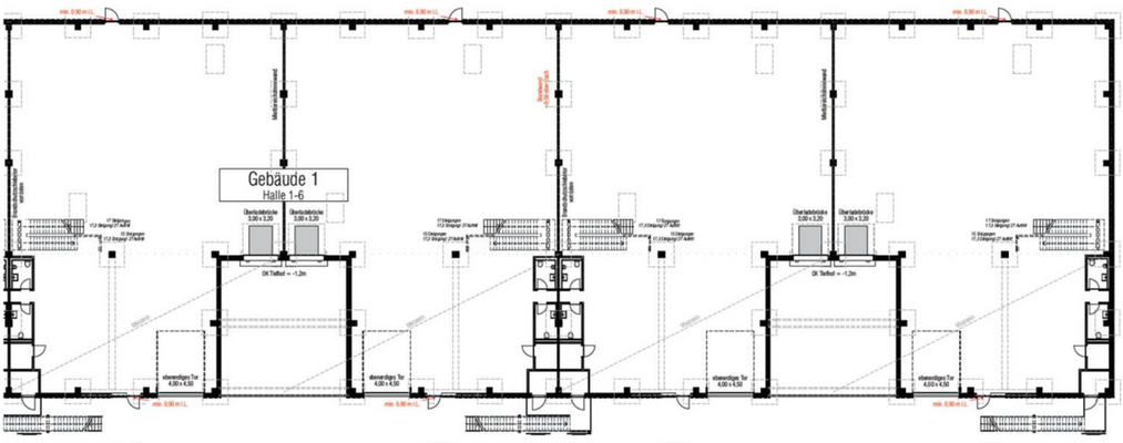 Grundriss Gebäude 1 Halle