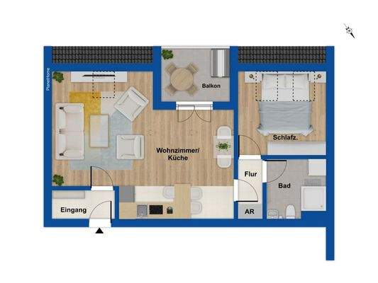 Grundriss Dachgeschosswohnung