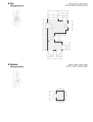 Grundriss OG Flur / Kammer