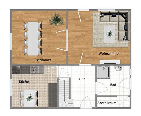 Grundriss Erdgeschoss (nicht maßstabsgetreu)