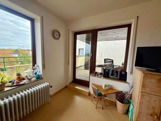 Wohnzimmer und Dachterasse