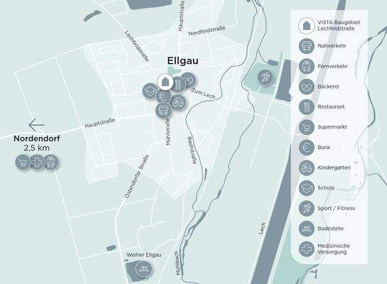 Lageplan Ellgau, am Ort