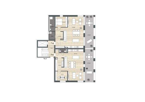 Grundriss Haus 1 Gartenebene