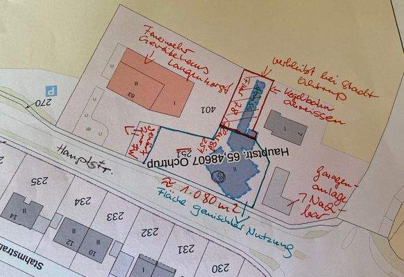 Planauszug mit Beschreibung