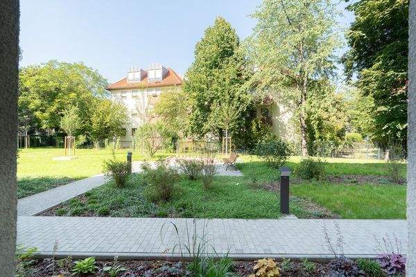 Blick zum Gemeinschaftsgarten