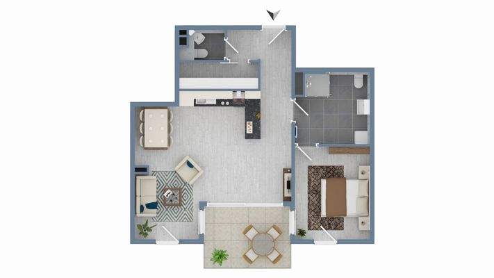 Möblierter Grundriss