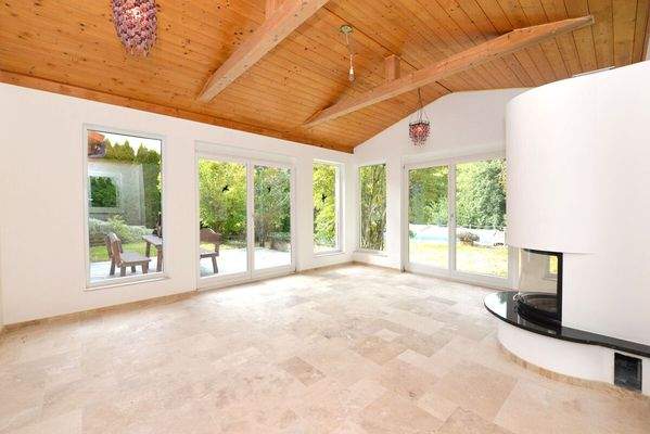 Wintergarten in der Gartenebene