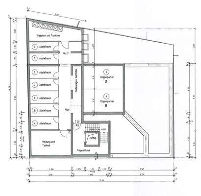Grundriss mit Abstellräumen