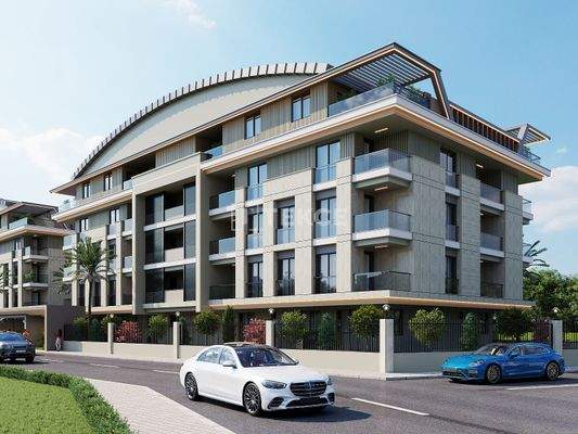 New Apartments for Sale in a Complex with a Pool in Konyaaltı