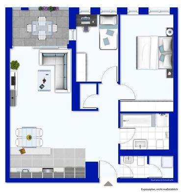 Grundriss möbiliert