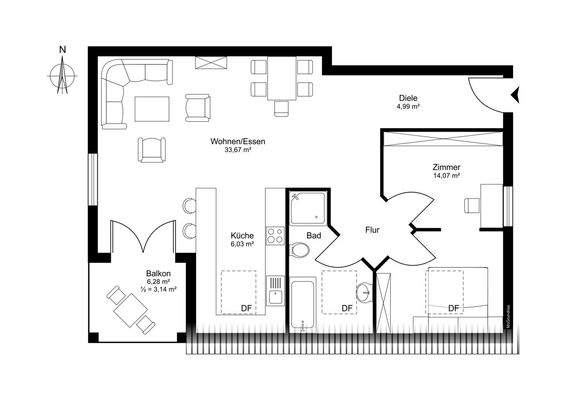 Grundriss DG Wohnung 11