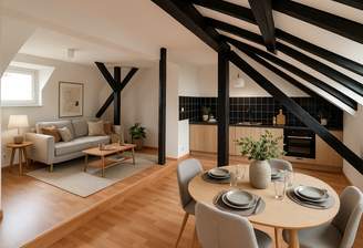 Wohn und Essbereich visualisiert