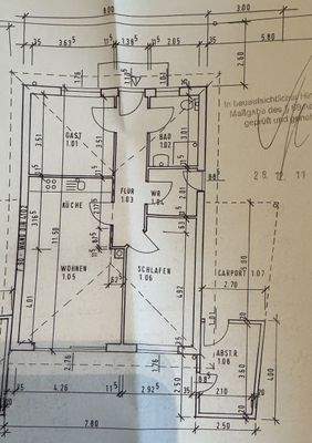 Grundriss vom Bungalow