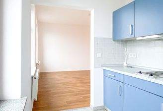 Blick in den Wohn- und Schlafbereich