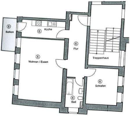 Grundriss WE 06, 1.OG links