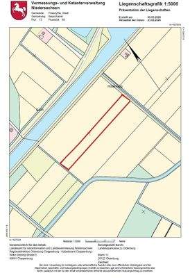 Liegenschaftskarte 1 zu 5000 nicht maßstabsgerecht