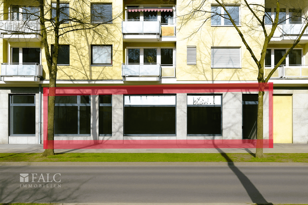 Ladenlokal groß frontal KI generiert