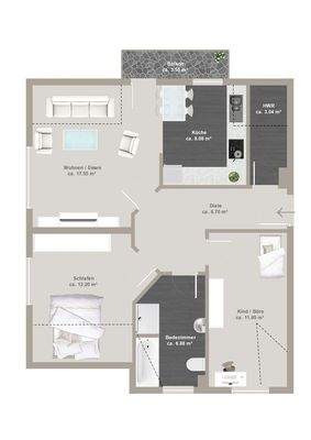 Wohnung im Dachgeschoss