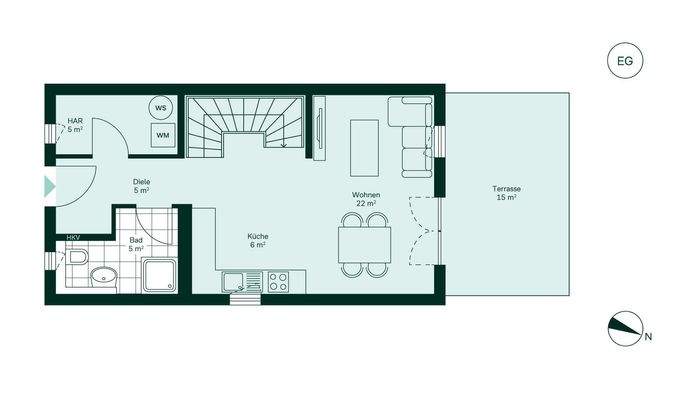Großzügiges Erdgeschoss mit offener Küche
