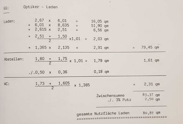 Flächenberechnung