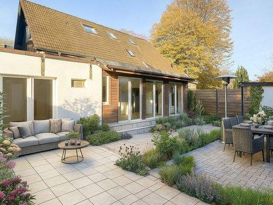 Terrasse virtuell möbliert