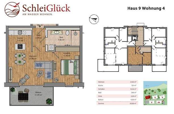 Grundriss und Lage Wohnung 4