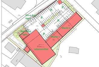 Bernau Lageplan Fachmarkt + Back-Shop