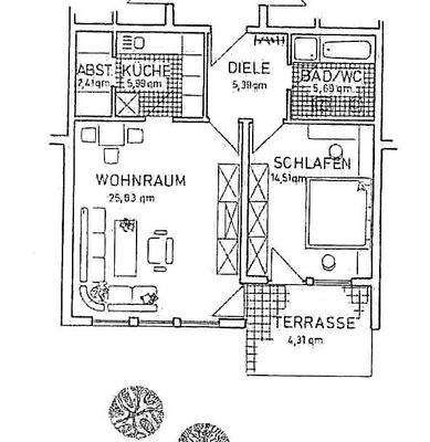 Grundriss WE EG mitte