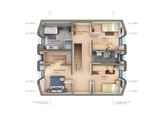 Grundriß Dachgeschoß (Standart)