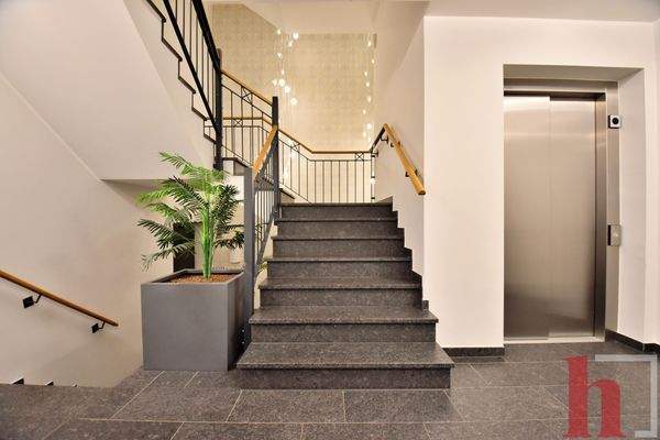 Treppenhaus mit Aufzug