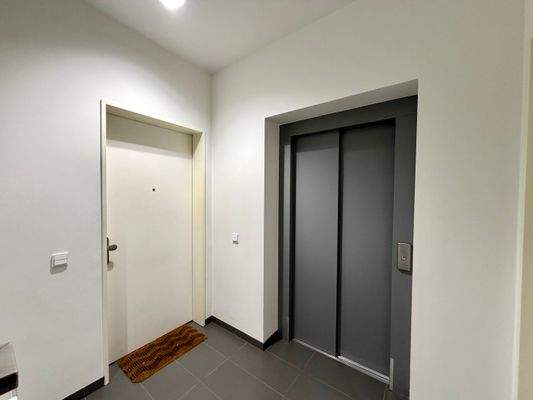 Eingangstür und Aufzug