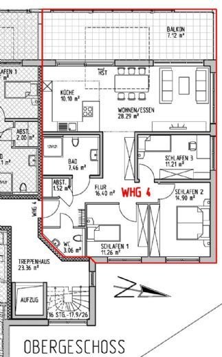 Energieeffiziente 4-Zimmer-Obergeschosswohnung  mit Balkon