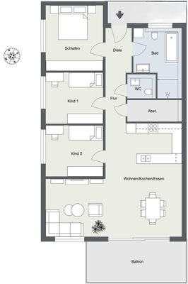 Sparbruck 4 Whg. A 3 - Etage 2 - 2D Floor Plan(6)