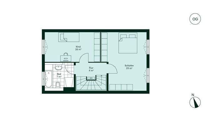 Grundriss des Obergeschosses