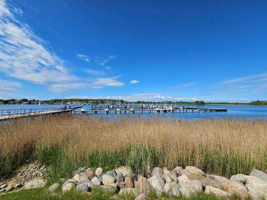 Der Yachthafen der Schlei-Terrassen