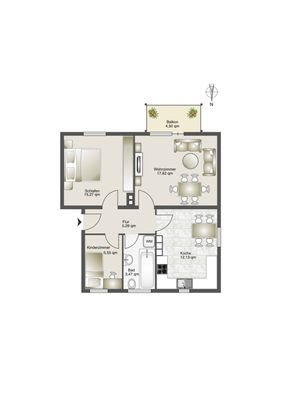 2,5-Zimmer-Wohnung