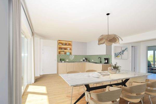 Küche-Wohnbereich Einrichtungsbeispiel