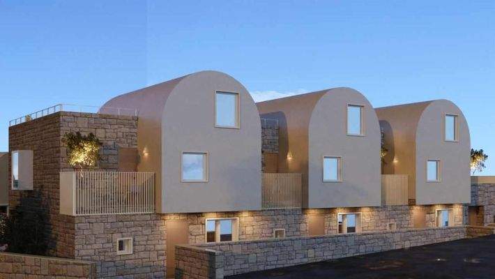 Kreta, Kalyves: 150 Meter zum Meer - Luxusvilla mit Meerblick und privatem Pool in kleinem Komplex zu verkaufen