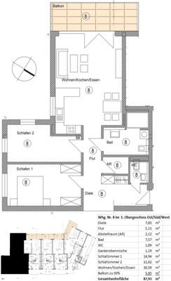 Whg Nr 8 im 1 Obergeschoss