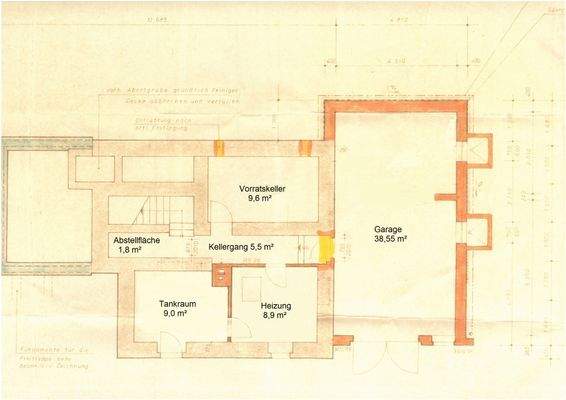 Grundriss Keller mit Anbau Garage