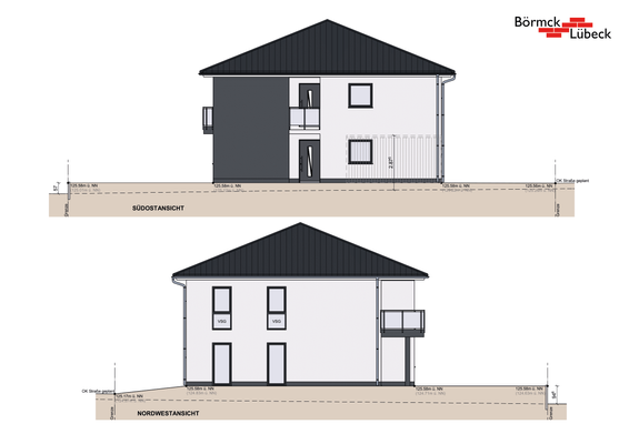 Ansichten Südost und Nordwest